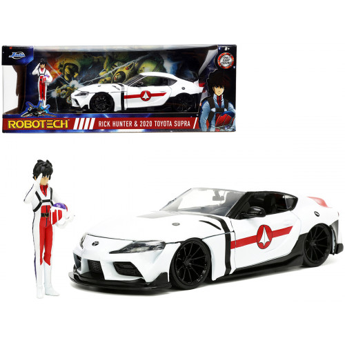 2020 Toyota Supra White and Rick Hunter Diecast Figurine 