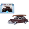 1946 DeSoto Suburban with Roof Rack and Canoe Royal Maroon 1/87 (HO) Scale Diecast Model Car by Oxford Diecast