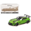 2021 Mercedes-Benz AMG GT Black Series Matt Green Metallic with Black Top and Hood Stripes 1/18 Diecast Model Car by Minichamps
