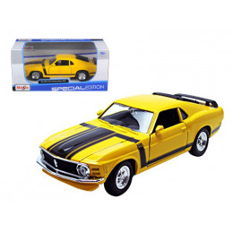 1970 Ford Mustang Boss 302 Yellow 1/24 Diecast Model Car by Maisto