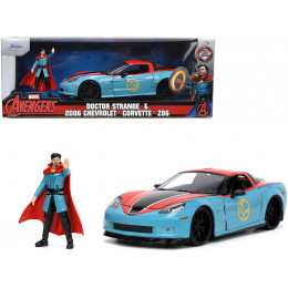 2006 Chevrolet Corvette Z06 Red and Blue with Doctor Strange Diecast Figurine 