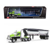 Kenworth W990 Day Cab and MAC Half-Round Tandem-Axle Dump Trailer Lime Green and Black 1/64 Diecast Model by DCP/First Gear
