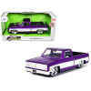 1985 Chevrolet C-10 Pickup Truck Purple Metallic and White with Lorenzo Wheels