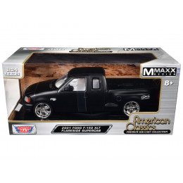 2001 Ford F-150 XLT Flareside Supercab Pickup Truck Matt Black with White Interior 