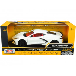 2020 Chevrolet Corvette C8 Stingray White with Red Interior 