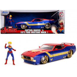 1973 Ford Mustang Mach 1 with Captain Marvel Diecast Figurine 