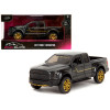 2017 Ford F-150 Raptor Pickup Truck Black Metallic with Gold Stripes