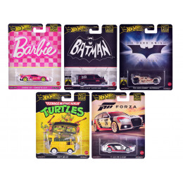 'Pop Culture 2024' 5 piece Set E 'Premium Series' Diecast Model Cars by Hot Wheels