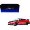 2022 Nissan GT-R (R35) Nismo Special Edition RHD (Right Hand Drive) Vibrant Red with Carbon Hood and Top 1/18 Model Car by Autoart
