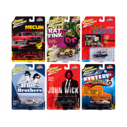 Pop Culture 2024 Set of 6 Cars Release 2 1/64 Diecast Model Cars by Johnny Lightning