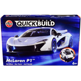 Skill 1 Model Kit McLaren P1 White Snap Together Painted Plastic Model Car Kit by Airfix Quickbuild