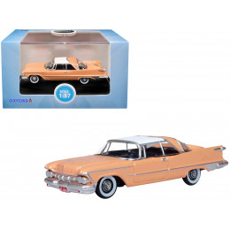 1959 Chrysler Imperial Crown 2 Door Hardtop Persian Pink with White Top 1/87 (HO) Scale Diecast Model Car by Oxford Diecast