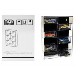 Showcase 12 Car Display Case Wall Mount with Black Back Panel and Extra Space 