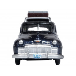 1946 DeSoto Suburban with Roof Rack and Luggage Butterfly Blue Metallic with Crystal Gray Top 1/87 (HO) Scale Diecast Model Car by Oxford Diecast