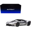 2017 Ford GT Ingot Silver Metallic with Black Stripes 1/12 Model Car by Autoart