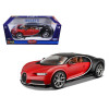 2016 Bugatti Chiron Red with Black 1/18 Diecast Model Car by Bburago