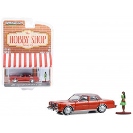 1983 Dodge Diplomat Red with Brown Top and Woman in Dress Figure 