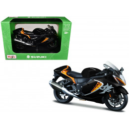 2022 Suzuki Hayabusa Black Metallic 1/12 Diecast Motorcycle Model by Maisto
