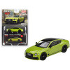 Bentley Continental GT Limited Edition by Mulliner Green Metallic with Black Top Limited Edition to 1800 pieces Worldwide 1/64 Diecast Model Car by Mini GT
