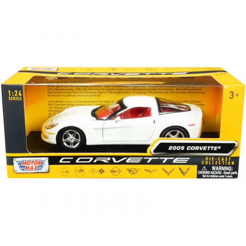 2005 Chevrolet Corvette C6 White with Red Interior 