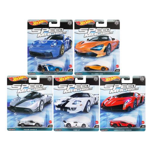 'Speed Machines' 5 piece Set 'Car Culture' Series Diecast Model Cars by Hot Wheels