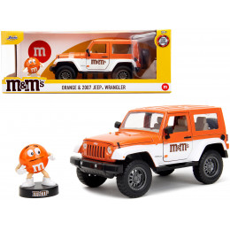 2007 Jeep Wrangler Orange Metallic and White and Orange M&M Diecast Figure 