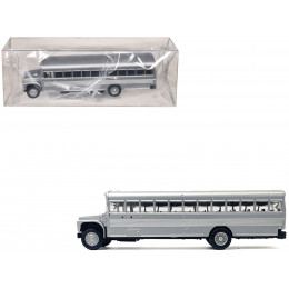 School Bus Silver Metallic 1/87 (HO) Plastic Model by Promotex