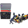Formula One F1 Pit Crew 7 Figurine Set Team Blue for 1/18 Scale Models by American Diorama