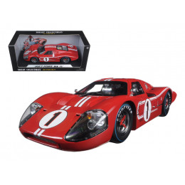 Ford GT MK IV #1 Red with White Stripes 24H of Le Mans (1967) 1/18 Diecast Model Car by Shelby Collectibles