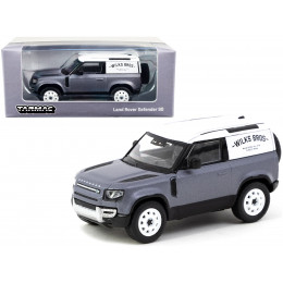 Land Rover Defender 90 Matt Blue Gray Metallic with White Top 