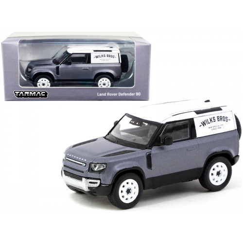 Land Rover Defender 90 Matt Blue Gray Metallic with White Top 