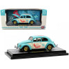 1952 Volkswagen Beetle Deluxe Model Light Blue and Wimbledon White “Maui & Sons” Limited Edition to 3850 pieces Worldwide 1/24 Diecast Model Car by M2 Machines