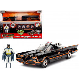 Model Kit Classic Batmobile Black with Batman Diecast Figure 