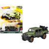 2020 Jeep Gladiator Rubicon Pickup Truck with Two Motorcycles Green Metallic and Gray
