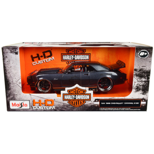 1968 Chevrolet Camaro Z/28 Dark Gray Metallic with Black and Orange Stripes 