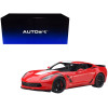 2017 Chevrolet Corvette C7 Grand Sport Red with White Stripe and Black Fender Hash Marks 1/18 Model Car by Autoart