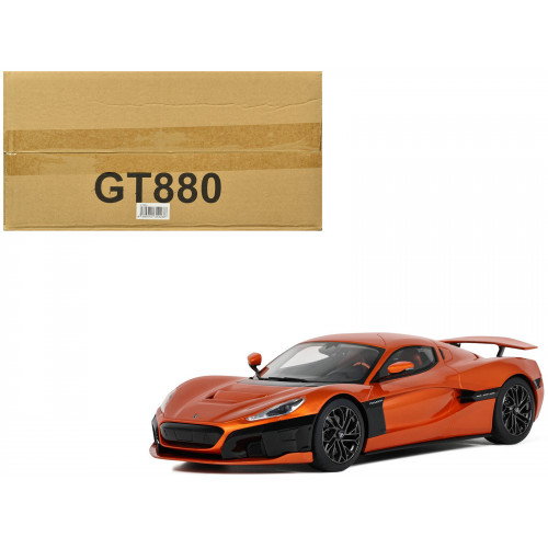 2021 Rimac Nevera Orange Metallic 1/18 Model Car by GT Spirit