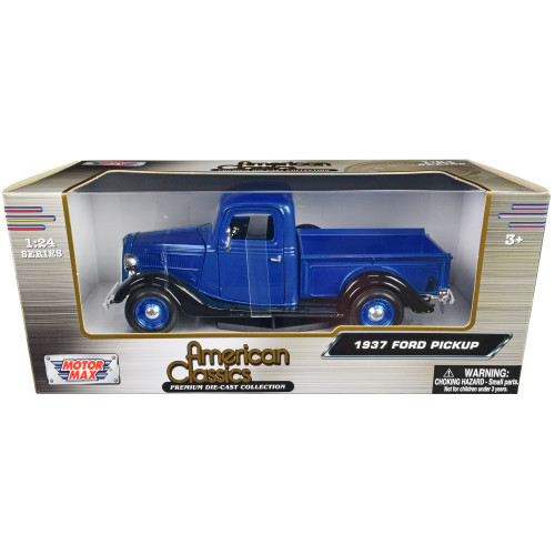 1937 Ford Pickup Truck Blue Metallic and Black 