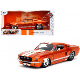 1967 Ford Mustang Shelby GT500 Candy Orange with White Stripes 
