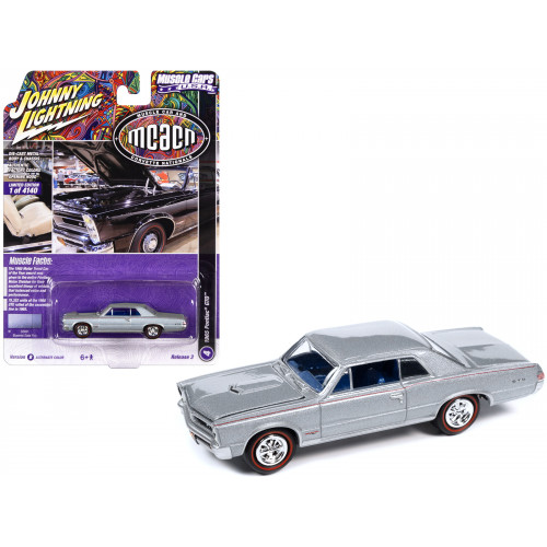 1965 Pontiac GTO Bluemist Slate Metallic with Red Stripes and Blue Interior 