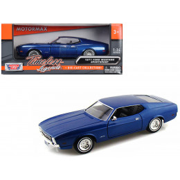 1971 Ford Mustang Sportsroof Blue 1/24 Diecast Model Car by Motormax