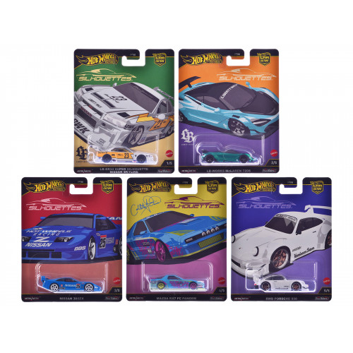 'Silhouettes' 5 piece Set 'Car Culture' 2024 Series G Diecast model cars by Hot Wheels