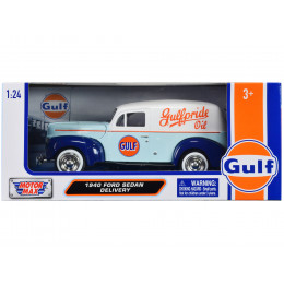 1940 Ford Sedan Delivery Light Blue and White 