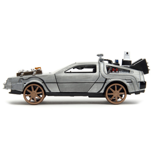 DeLorean DMC (Time Machine) Brushed Metal Train Wheel Version 