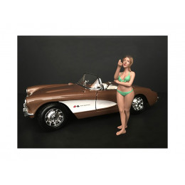 August Bikini Calendar Girl Figurine for 1/18 Scale Models by American Diorama