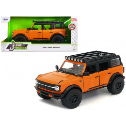2021 Ford Bronco Orange with Black Stripes and Roof Rack 