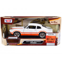 1974 Ford Maverick Grabber White with Orange Stripes 