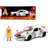 1974 Mazda RX-3 White with Red Stripe and Graphics and Saitama Diecast Figure