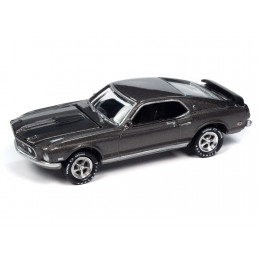 1969 Ford Mustang Mach I Gray Metallic with Black Stripes 