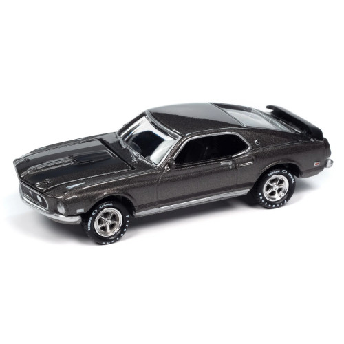 1969 Ford Mustang Mach I Gray Metallic with Black Stripes 
